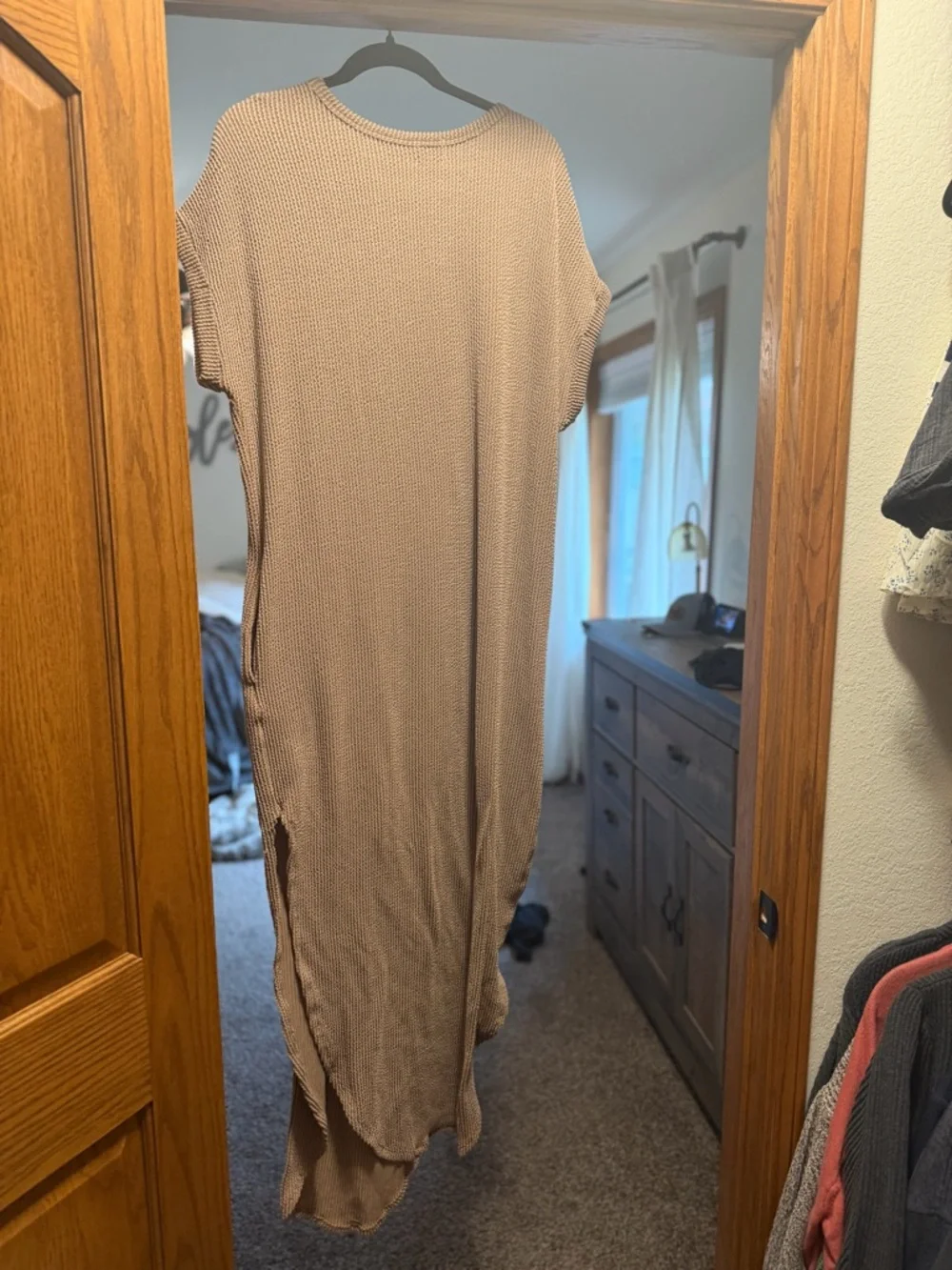 Buckle Sand Ribbed Maxi Dress - Picture 4 of 5